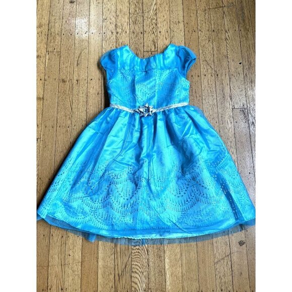 Jona Michelle Teal Blue Green Layered Dress with Rhinestones 6 - Picture 5 of 16